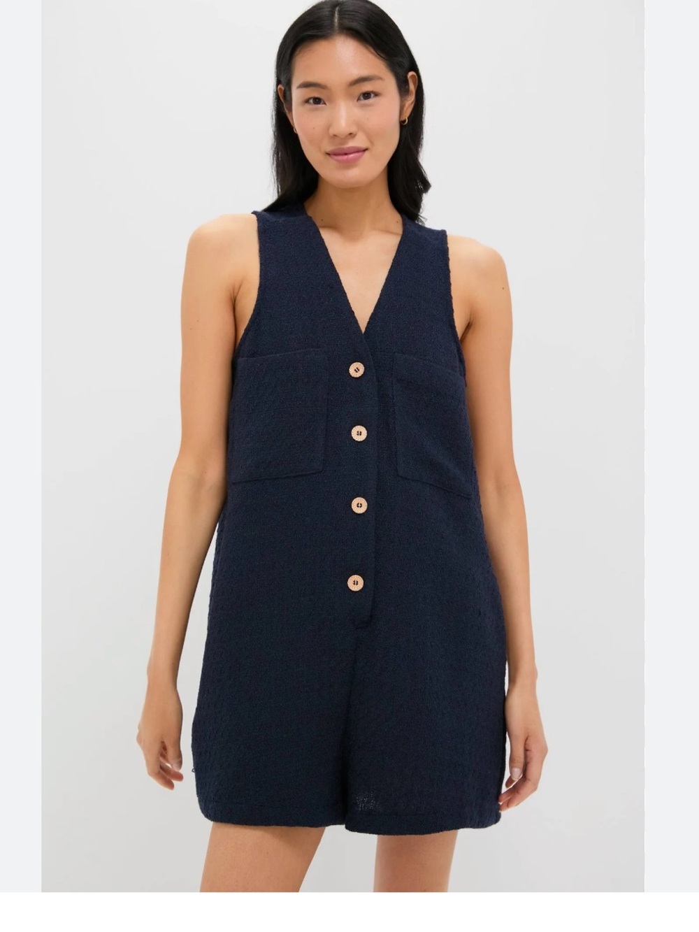 Tuckernuck Navy Knit with Gold Decorative Button